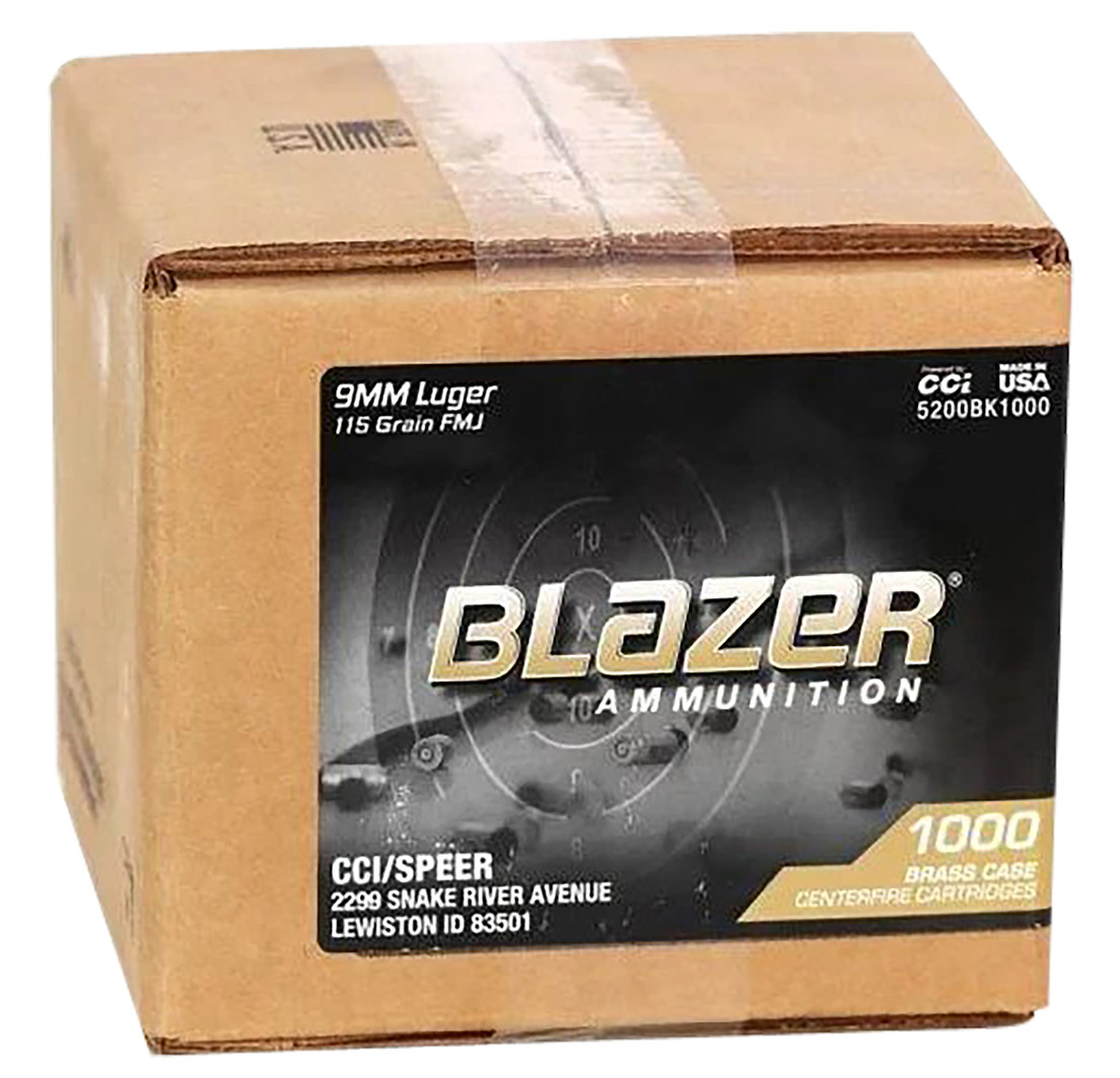 BLAZER BRASS 9MM 115GR FMJ 1000RD BOX - New at BHC